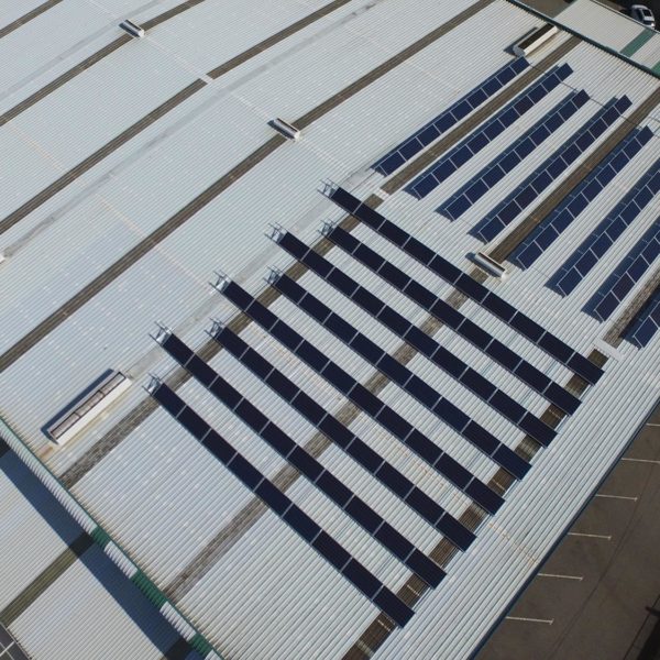 Foto aerea placas solares Pontevedra